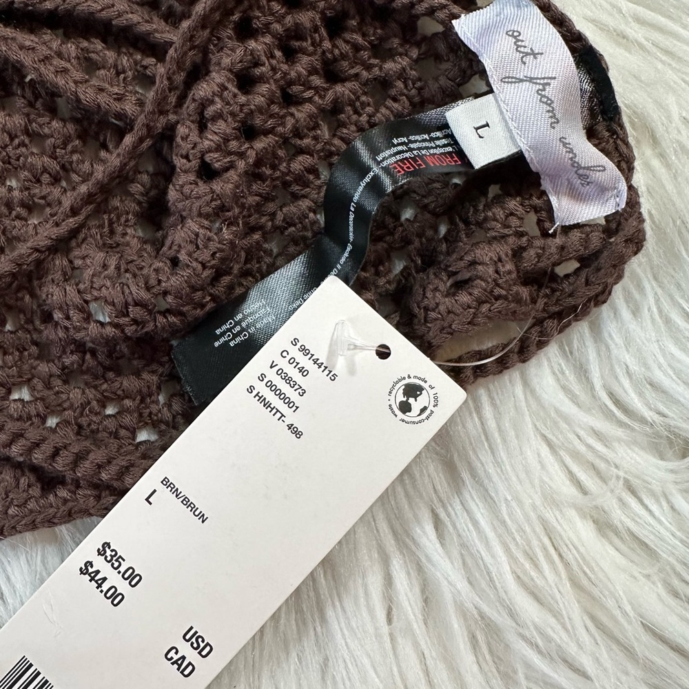 Out From Under • Chocolate Brown Crochet Lace Up Top - Picture 9 of 15